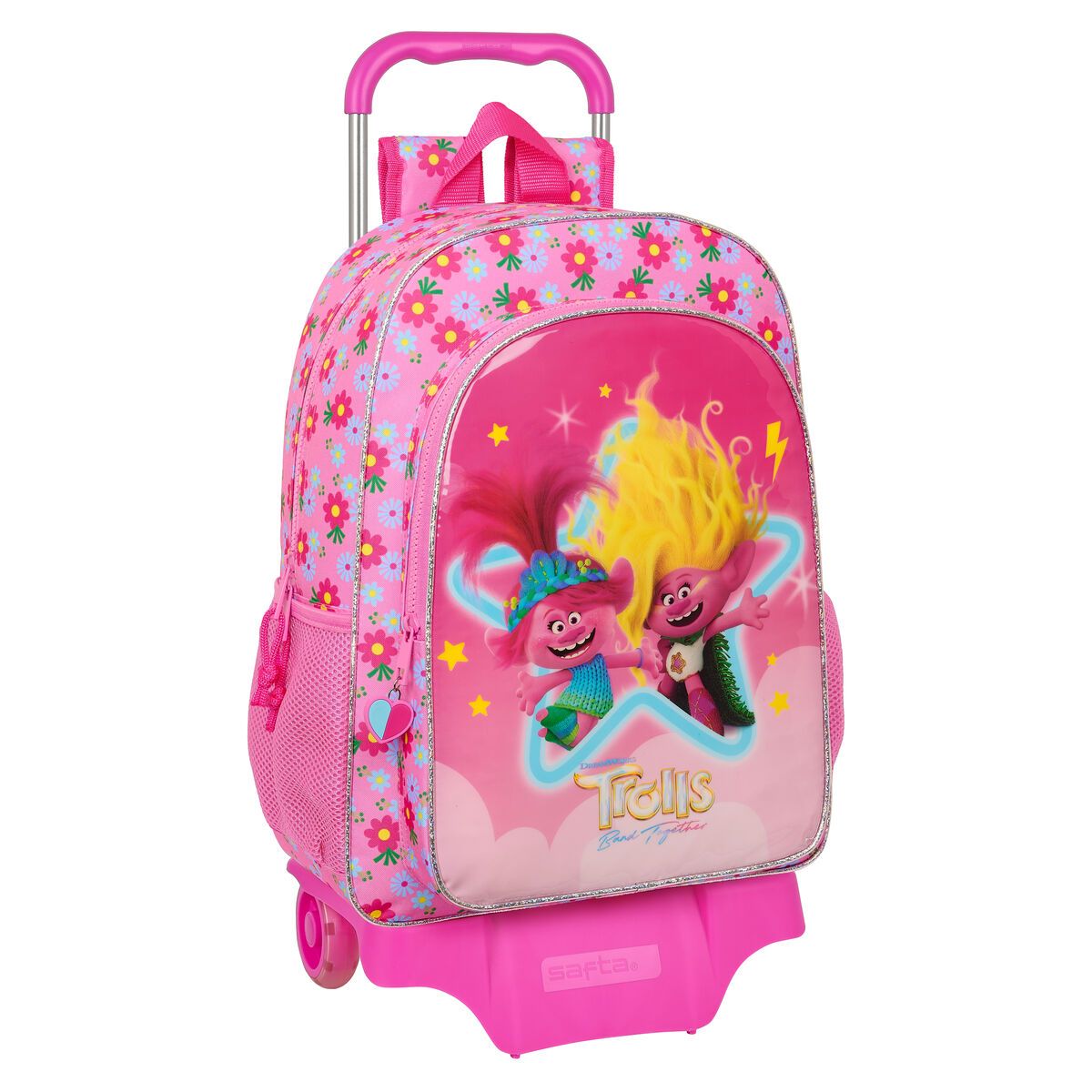 KALINDRA | BB. School Rucksack with Wheels Trolls Pink 33 x 42 x 14 cm