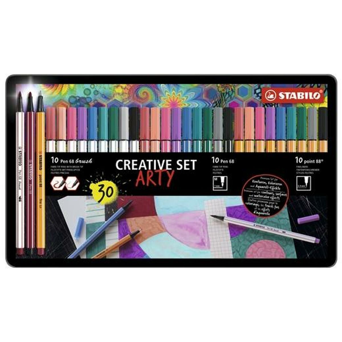KALINDRA | BB. Set of Felt Tip Pens Stabilo Arty Multicolour 30 Pieces