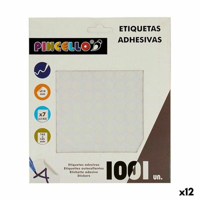 KALINDRA | BB. Étiquettes adhésives Pincello Blanc Ø 10 mm 17 x 4 x 19 cm (12 Unités)