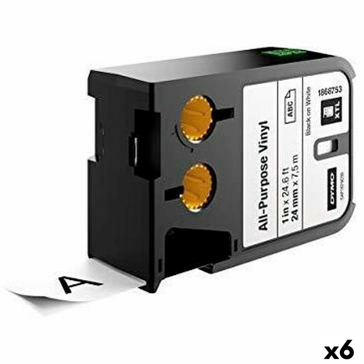 KALINDRA | BB. Thermal transfer ribbon Dymo White Black 24 x 7,5 mm Stick (6 Units)