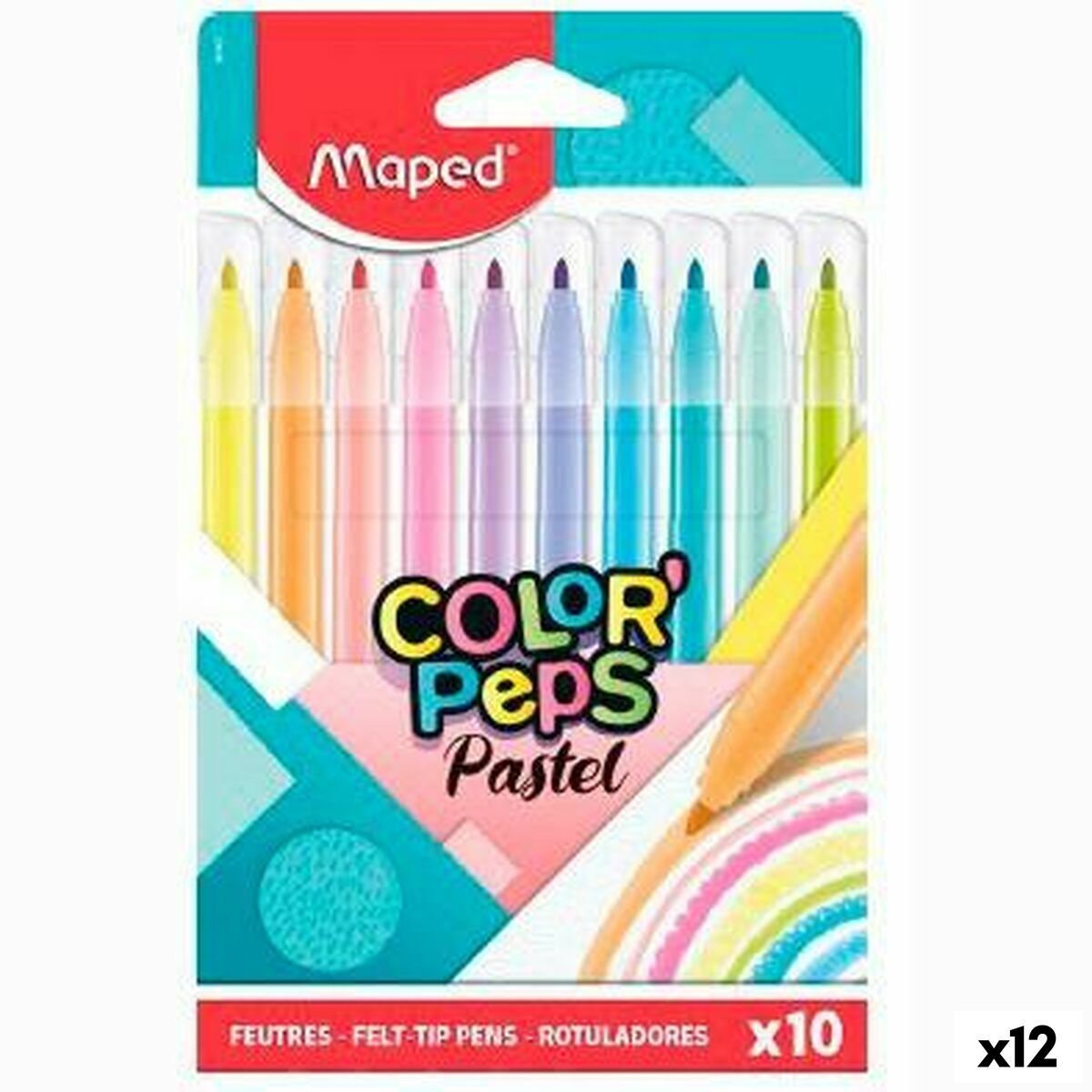 KALINDRA | BB. Set of Felt Tip Pens Maped Color' Peps Multicolour 10 Pieces (12 Units)