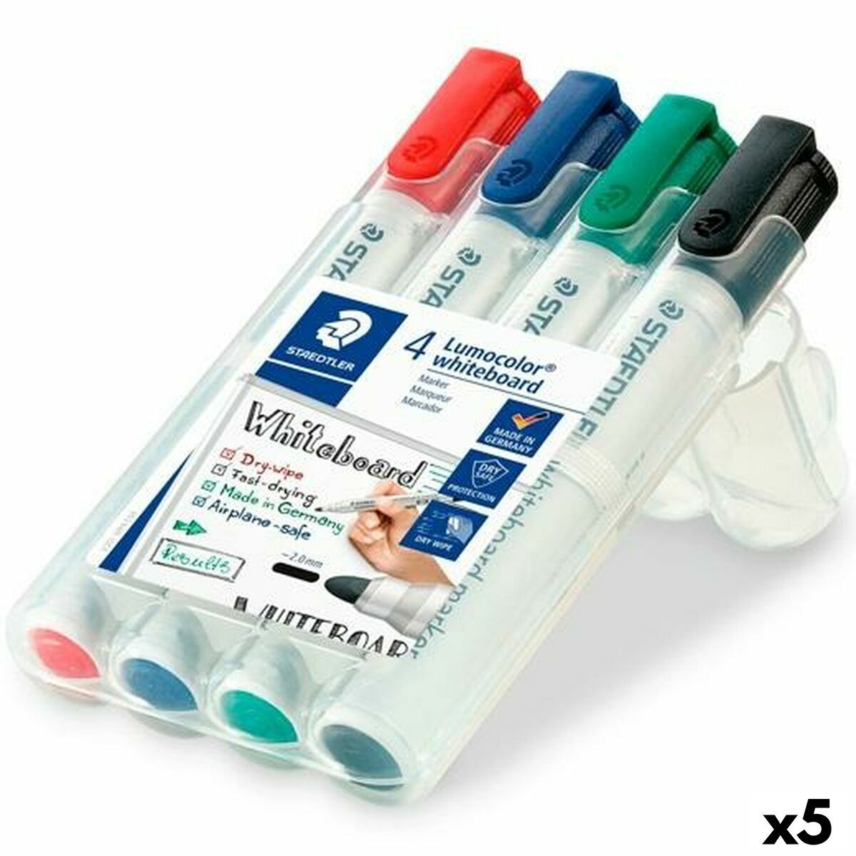 KALINDRA | BB. Set of Felt Tip Pens Staedtler Lumocolor Whiteboard 4 Pieces Multicolour (5 Units)