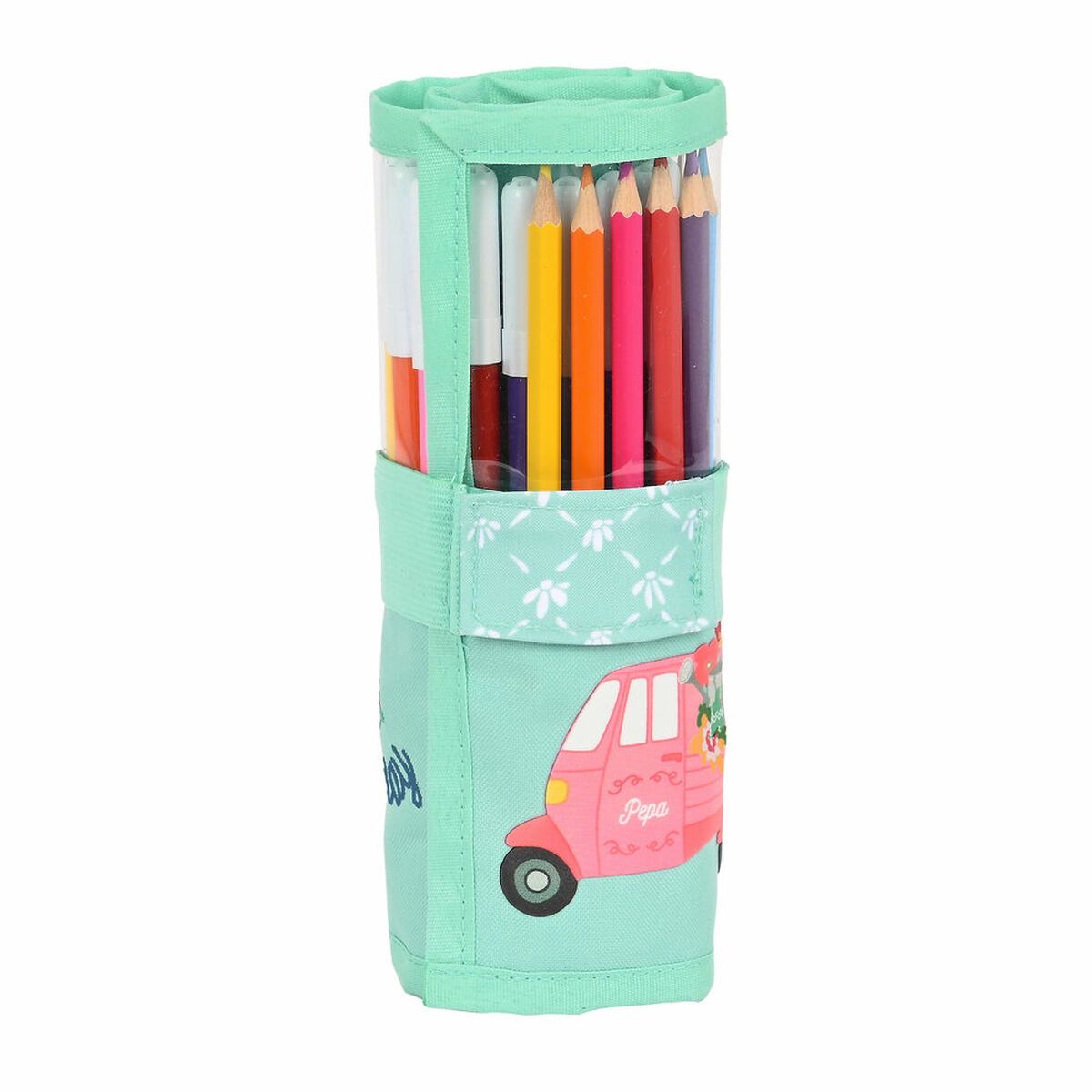 KALINDRA | BB. School Case with Accessories Glow Lab Pepa Roll-up Green (27 Pieces)