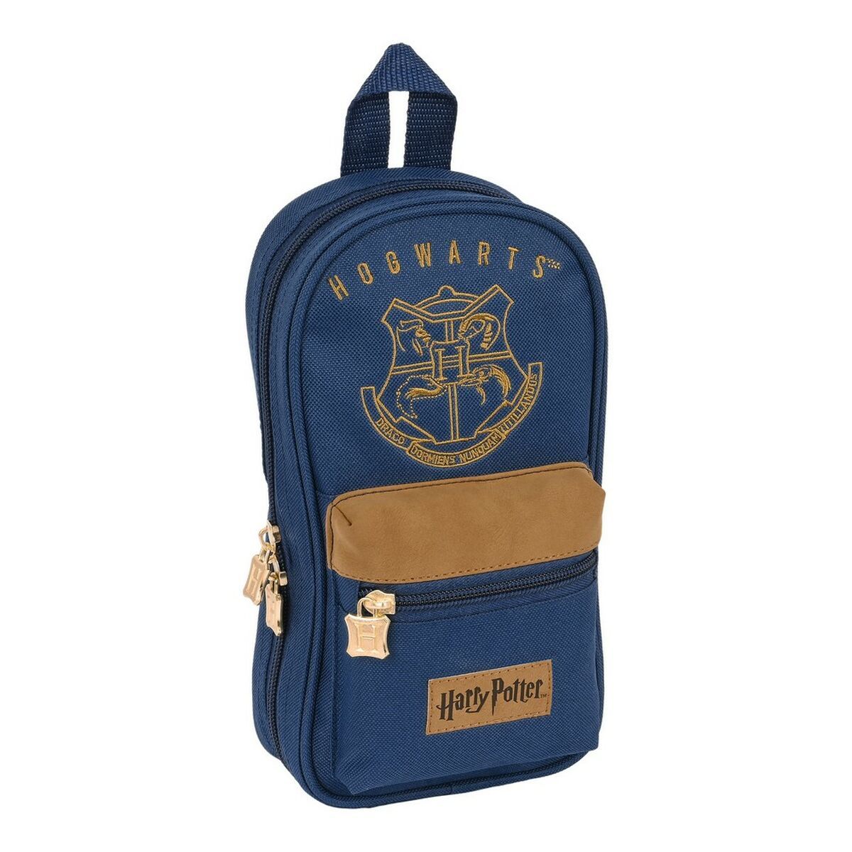 KALINDRA | BB. Backpack Pencil Case Harry Potter Magical Brown Navy Blue (12 x 23 x 5 cm) (33 Pieces)