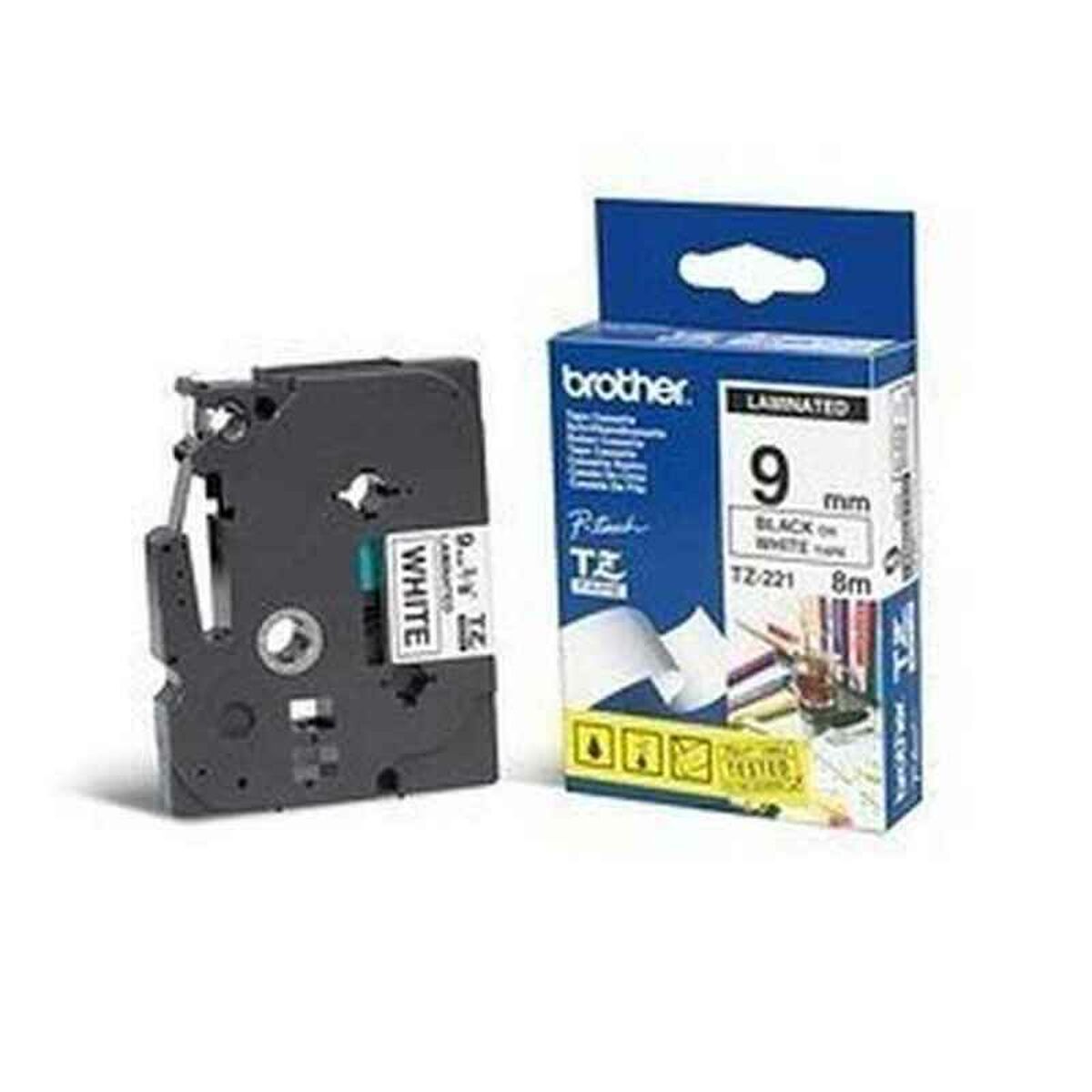 KALINDRA | BB. Laminated Tape for Labelling Machines Brother TZE221 Black/White