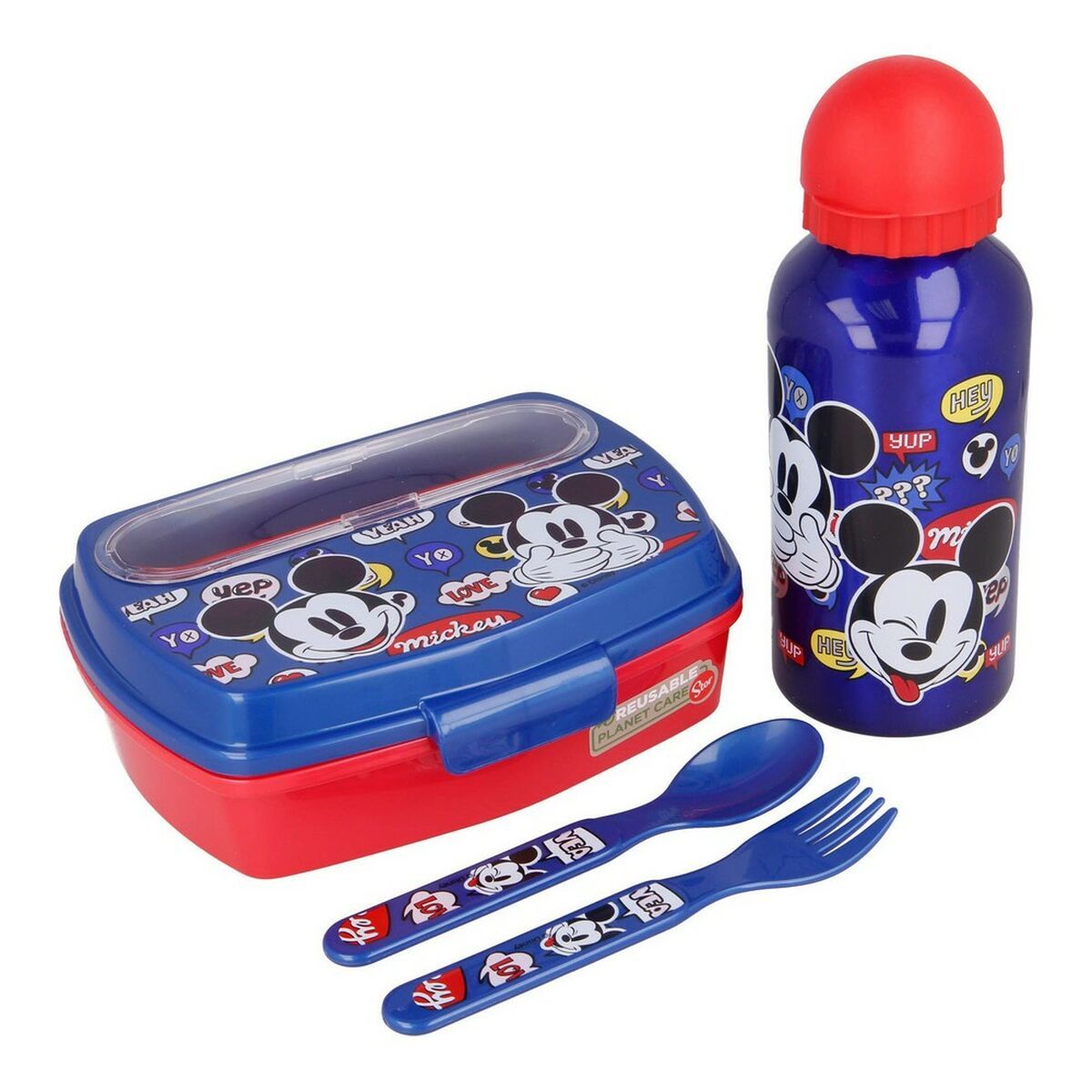 KALINDRA | BB. Children’s Dinner Set Mickey Mouse Happy smiles 21 x 18 x 7 cm Red Blue