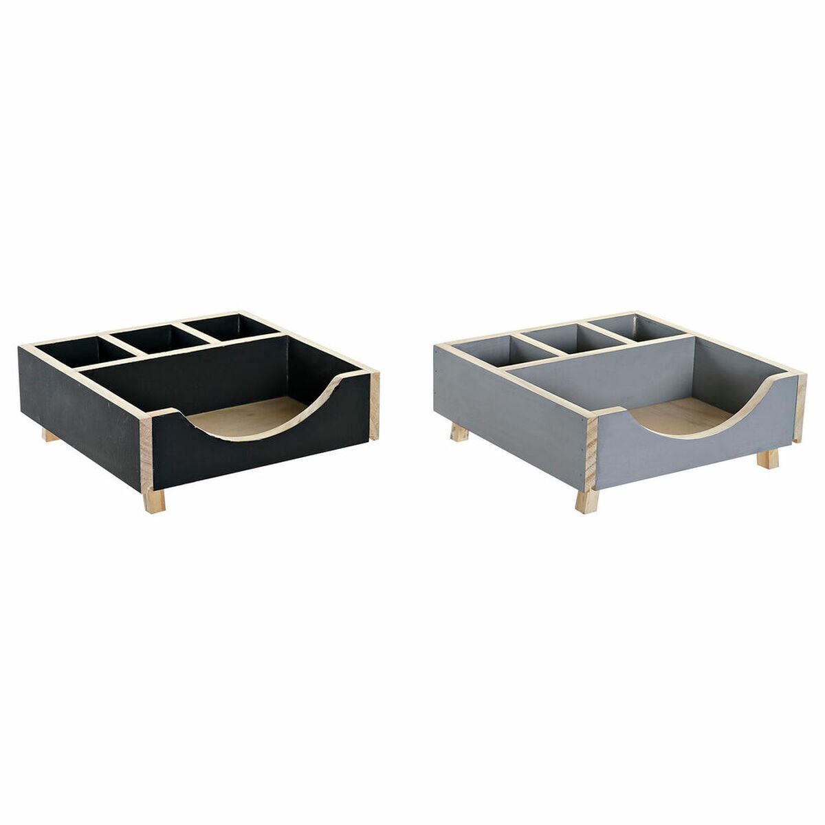 KALINDRA | BB. Organiser DKD Home Decor Desk Wood (18 x 18 x 7 cm) (2 pcs)