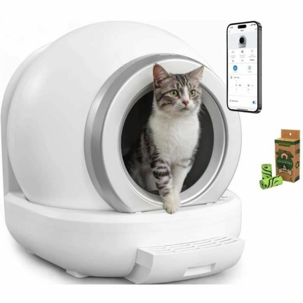 KALINDRA | BB. Cat Litter Box White Grey