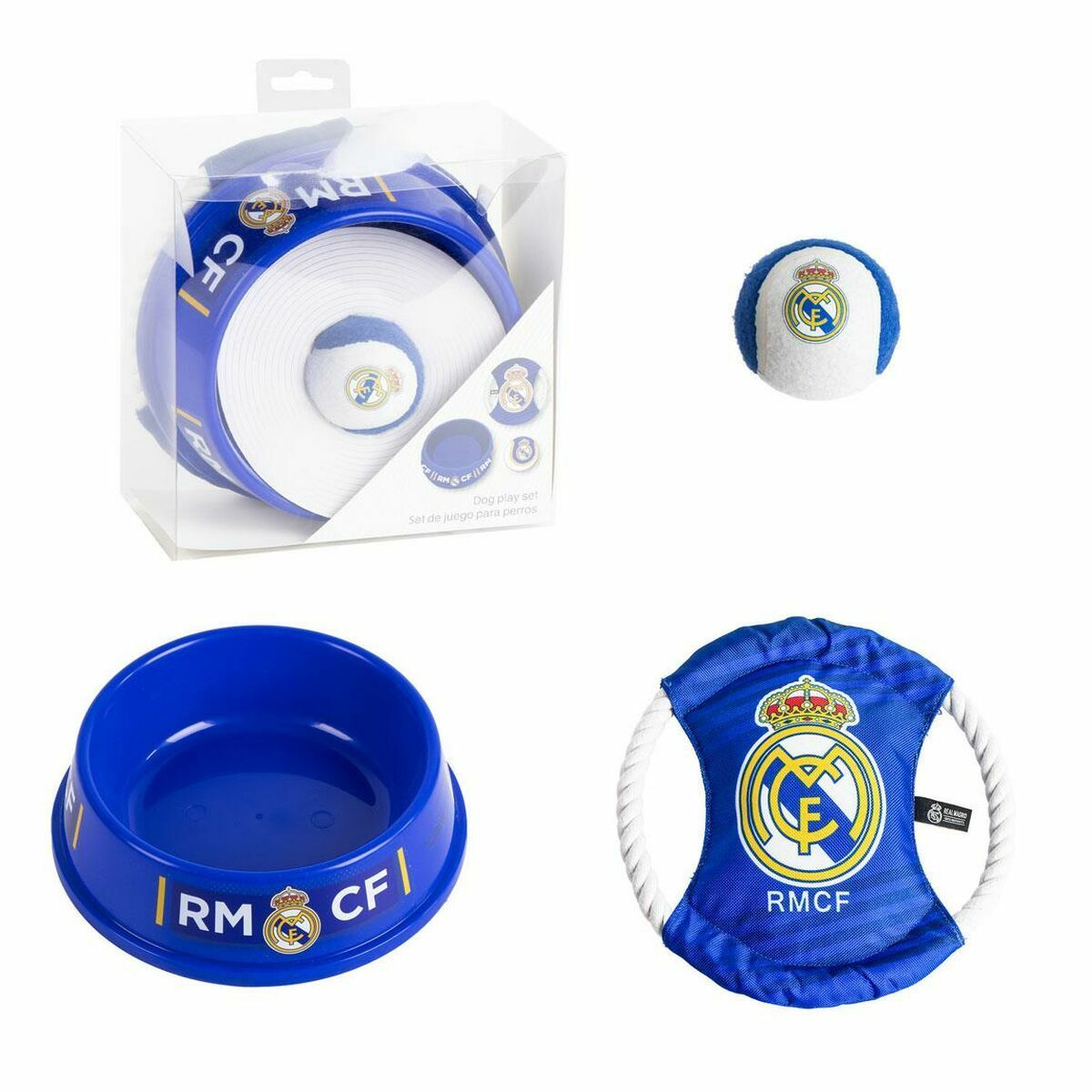 KALINDRA | BB. Welcome Gift Set for Dogs Real Madrid C.F. Blue 21,0 x 21,0 x 8,8 cm 3 Pieces