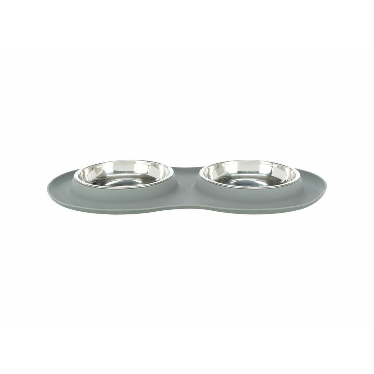 KALINDRA | BB. Dog Feeder Trixie Grey Stainless steel Ø 16 cm Double 2 × 0,3 L 47 × 3 × 26 CM