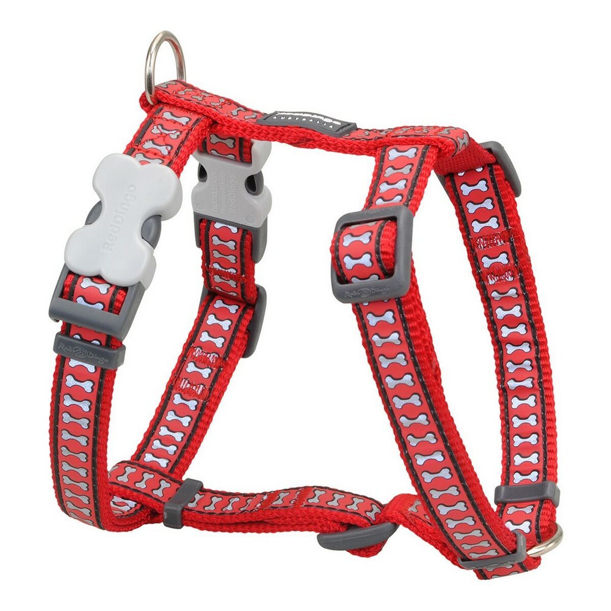 KALINDRA | BB. Dog Harness Red Dingo Red Bone Reflective 30-48 cm