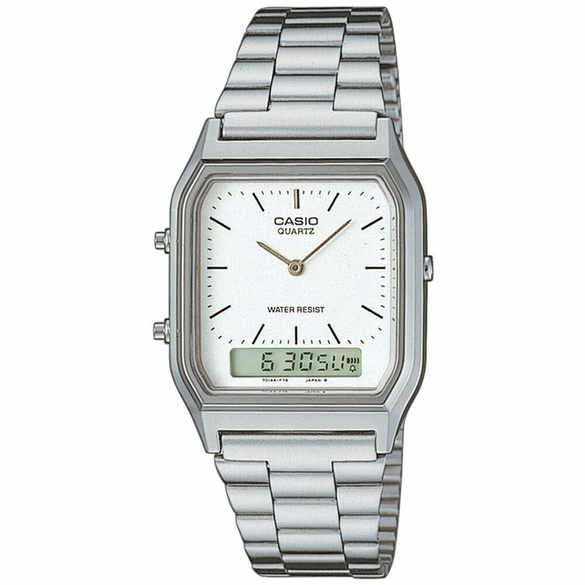 KALINDRA | BB. Unisex Watch Casio AQ-230A-7DMQYES White Silver (Ø 38,5 mm) (Ø 29 mm)
