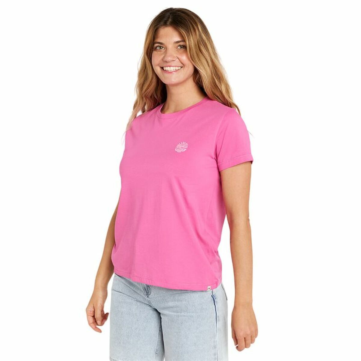 KALINDRA | BB. Women’s Short Sleeve T-Shirt Rip Curl Re-Entry Crew Tee Pink Fuchsia