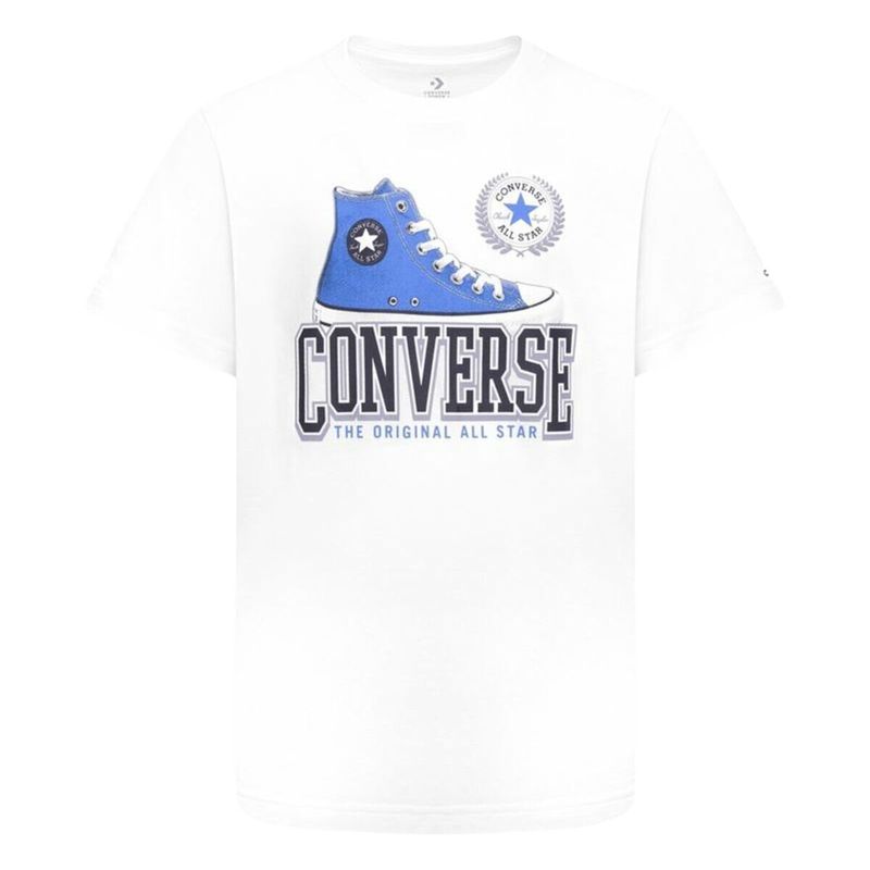 KALINDRA | BB. T shirt à manches courtes Enfant Converse Script Sneaker Gfx Sse Blanc