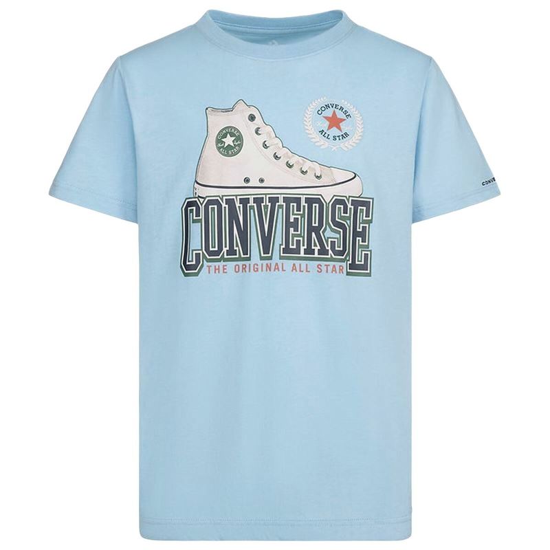 KALINDRA | BB. T shirt à manches courtes Enfant Converse Script Sneaker Gfx Bleu ciel