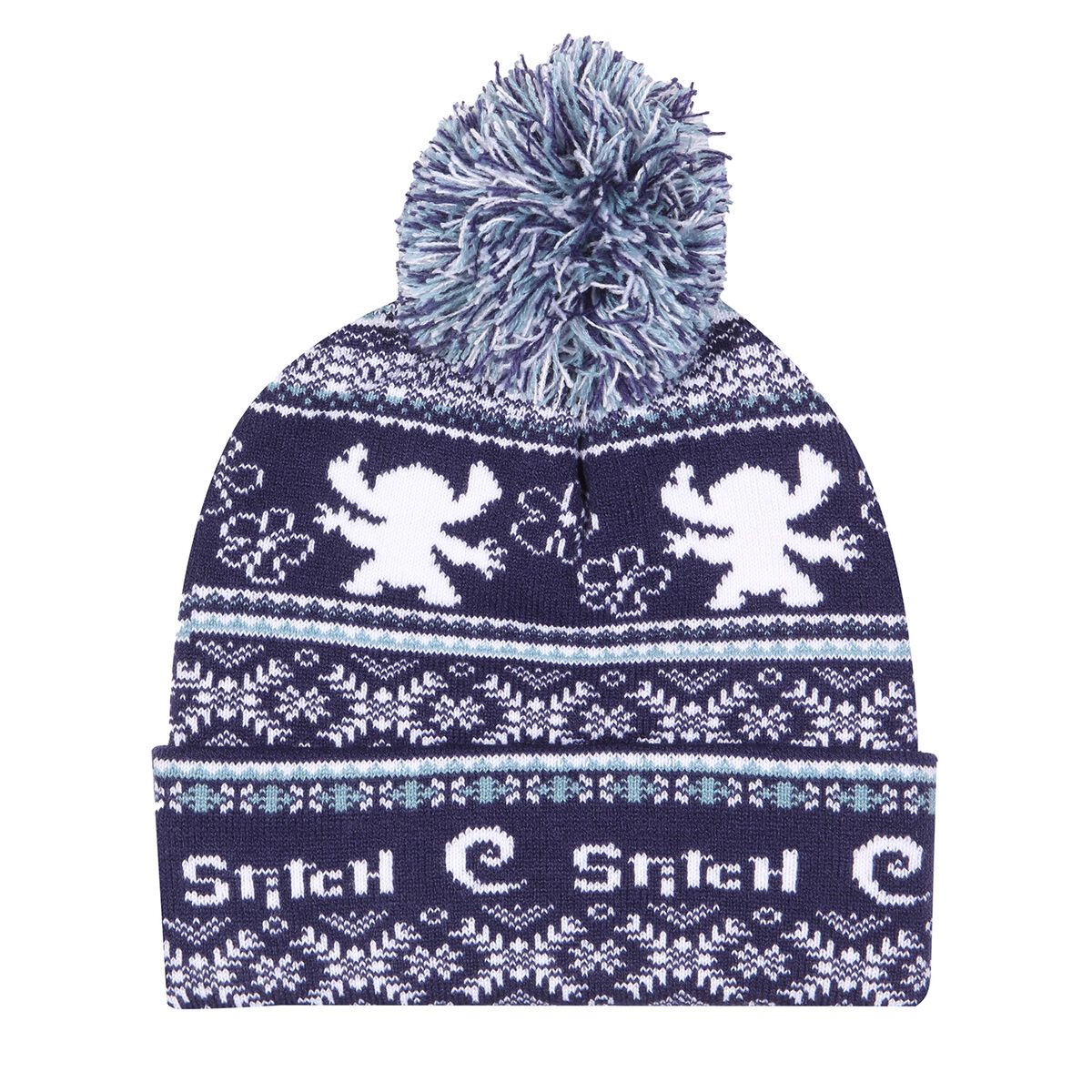 KALINDRA | BB. Hat Stitch Fair Isle Pom Beanie Navy Blue