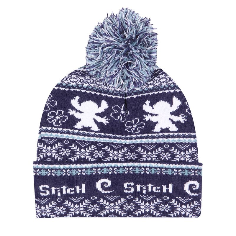 KALINDRA | BB. Hat Stitch Fair Isle Pom Beanie Navy Blue
