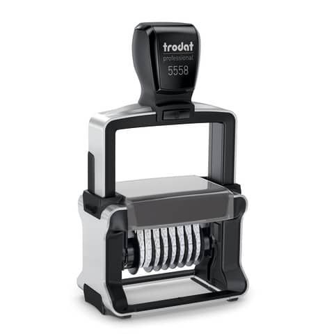 Numeratore autoinchiostrante a 8 cifre TRODAT PROFESSIONAL 5558 4.0 in acciaio nero - 120198