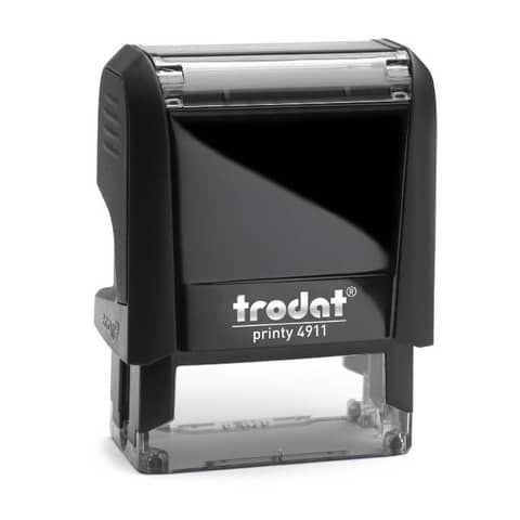 Timbro autoinchiostrante personalizzabile a 3 righe TRODAT PRINTY 4911 in plastica 38x14 mm nero - 43070