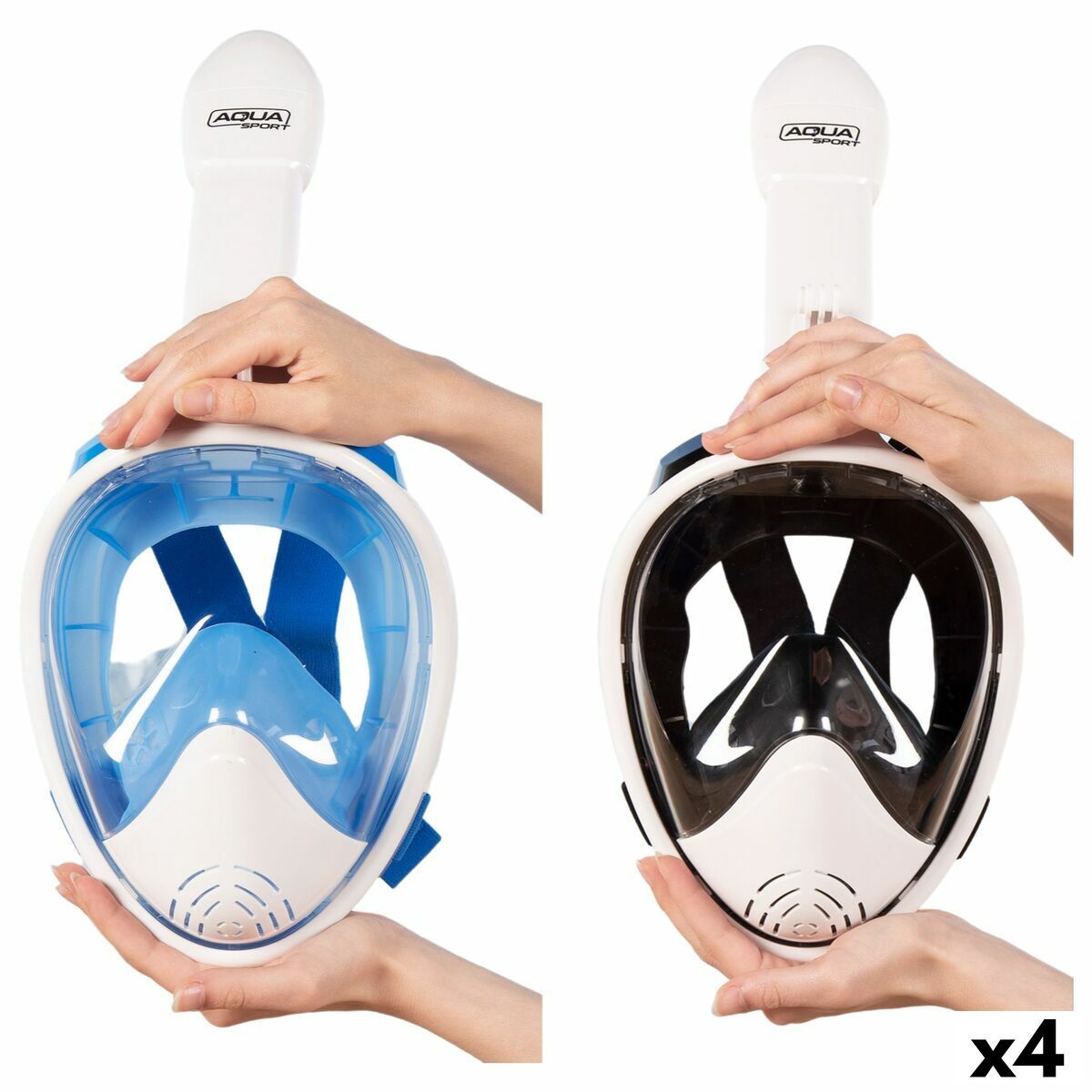 KALINDRA | BB. Snorkelling mask with sports camera support AquaSport Blue White (4 Units)