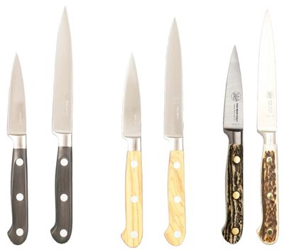 BLUE FARM | Due Buoi knives. 800/8-12. Chef's forged straight pointed paring knife for fruit and vegetables. Stainless steel. 6 models available