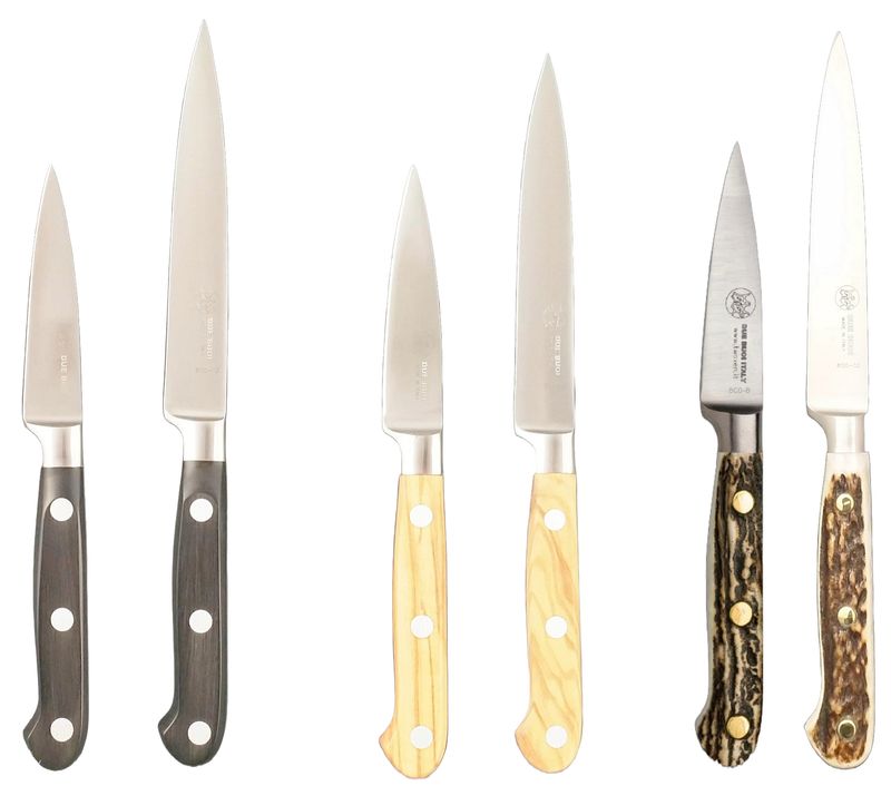 BLUE FARM | Due Buoi knives. 800/8-12. Cuchillo de chef forjado de punta recta para pelar frutas y verduras. Acero inoxidable. 6 modelos disponibles