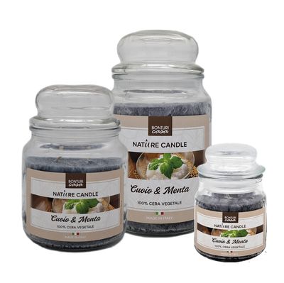 KALINDRA | Bonturi. Ligne Romantique : bougies en pots. Cuir et menthe