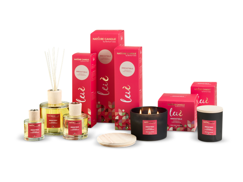 KALINDRA | B Casa. Candles, 100% vegetable. Line Leiè Irresistible: Vanilla and Orange Blossom