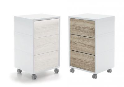BLUE FARM | Vismara. Living. Chest of drawers in matt white melamine. 3 drawers
