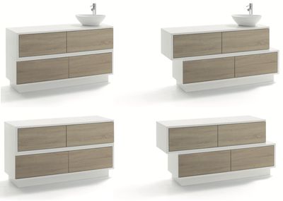 BLUE FARM | Vismara. Swing. Cabinet in glossy white melamine and 3 finishes