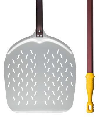 BLUE FARM | Lilly. Lione. Perforierter Pizzaschieber zum Backen Durchm. 33 cm aus Aluminiumlegierung.