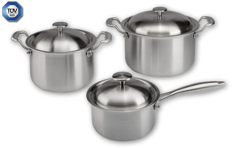 KALINDRA | Tritania. Set of 6 pans with lids ZERO nickel line