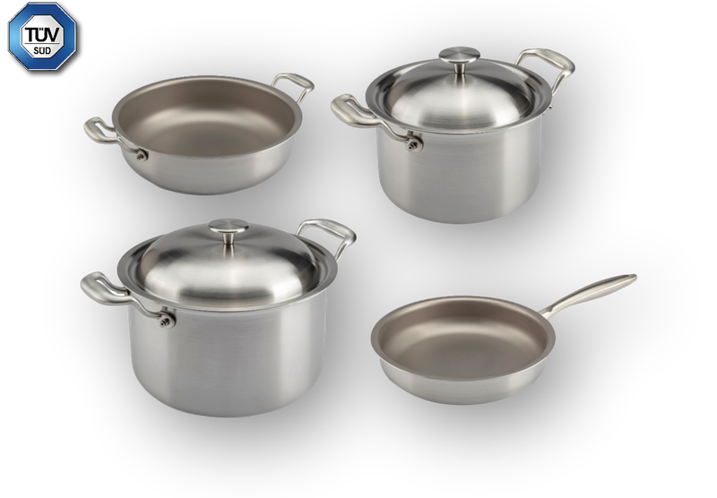 KALINDRA | Tritania. Set of 8 pans with lids ZERO nickel line