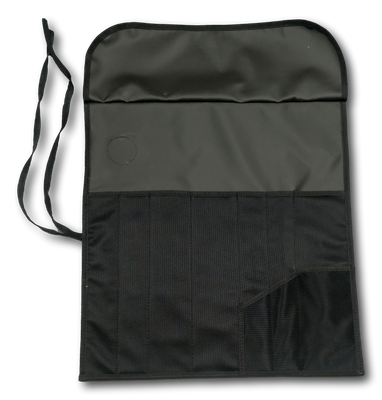 BLUE FARM | Due Buoi knives. Borsa rotolo nero con 10 tasche