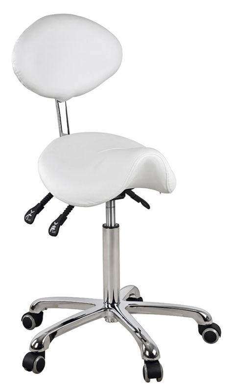 BLUE FARM | Weelko. Dynamic. Stool with oval back and saddle-shaped seat