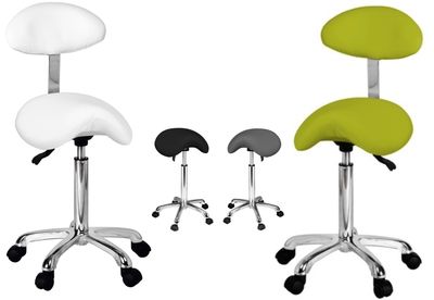 BLUE FARM | Weelko. Organic. Stool with saddle seat. Available with or without oval backrest