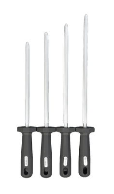 KALINDRA | Due Buoi knives. 671. Chromed sharpening steel for knives, black handle