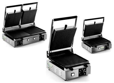 KALINDRA | FAMA. Grill plate available with smooth or ribbed top. 3 models