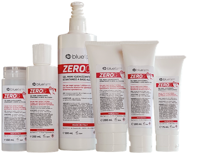 BLUE FARM | ZeroG. Hand sanitizing gel with Aloe &amp; essential oils. Alcohol: 70%