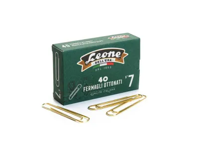 BLUE FARM | Leone. Polished brass-plated steel clips, round shape. Box of 40 pcs