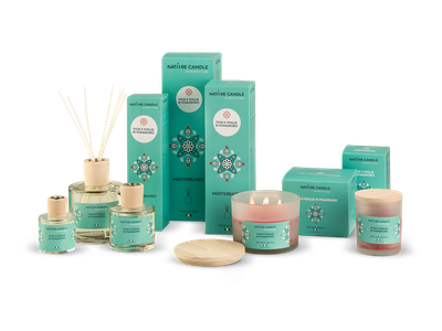 KALINDRA | B Home. Candles, 100% vegetable. Mediterranean Line: figs and tomato leaves KALINDRA | B Home. Candles, 100% vegetable. Mediterranean Line: figs and tomato leaves