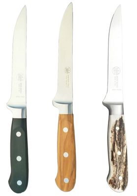 BLUE FARM | Due Buoi knives. 800/14,5R. Forged flexible boning knife for chefs. Stainless steel. 3 models available