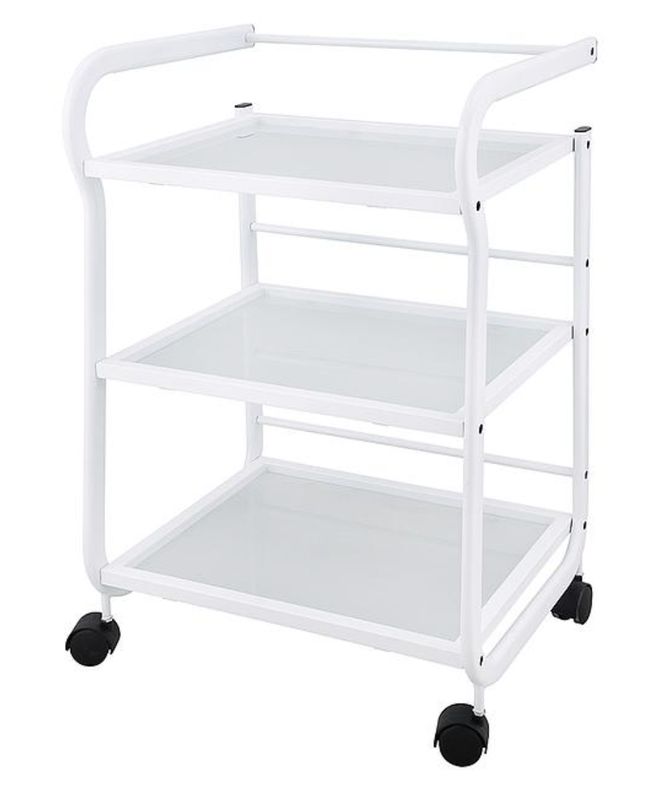BLUE FARM | Weelko. Help. Trolley with 3 glass shelves and protective edge