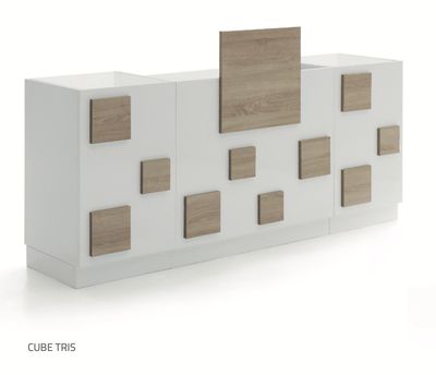 BLUE FARM | Vismara. Reception Cube 202. With customizable fronts