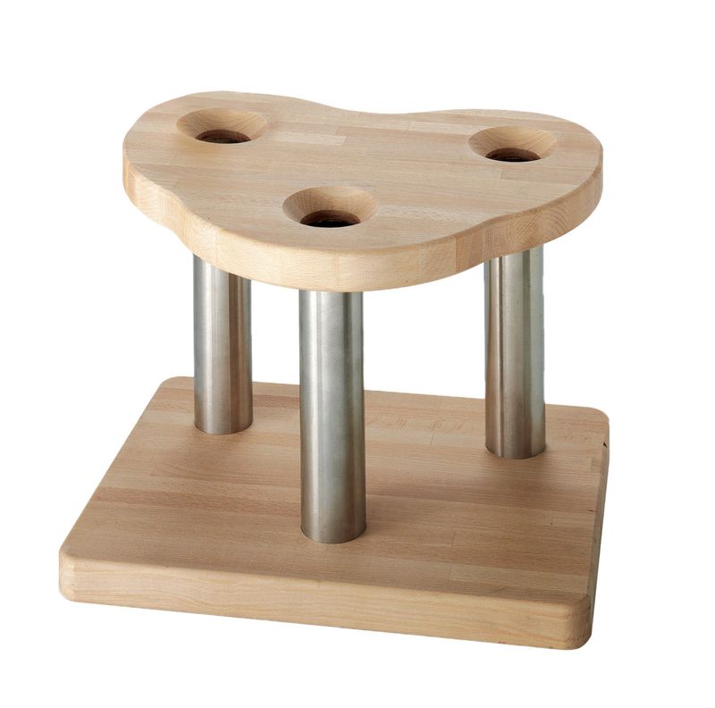 BLUE FARM | Lilly. MODENA Soporte de madera y acero inoxidable para palas de pizza, 3 plazas