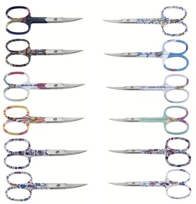 BLUE FARM | Lombard. Color Plus +. St. steel fantasy cuticle and nail scissors 9 cm - 3.5 inches