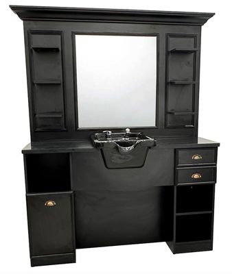 BLUE FARM | Bansa. Vintage barber station in wood and glass.