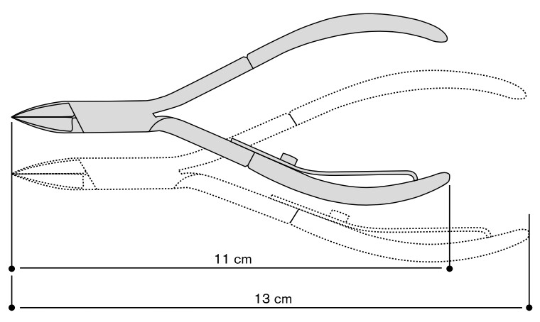 Ingrown Nail Nipper Cobalt, Rounded, Concave, Single Spring. Available in 2 models. Kalindra Cutlery