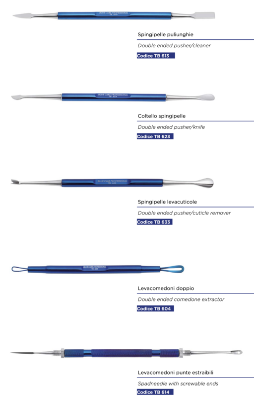 Professional instruments in st. steel titanium. Kalindra cutlery