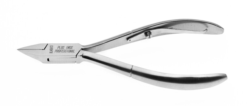 Nagelzange für eingewachsene Nägel X-Care mit Lanzenspitze, eingebettet und mit Federstab. Hergestellt aus hochkohlenstoffhaltigem Edelstahl. Kalindra cutlery